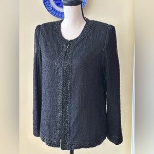 Laurence Kazar | Vintage Black Beaded Silk Jacket